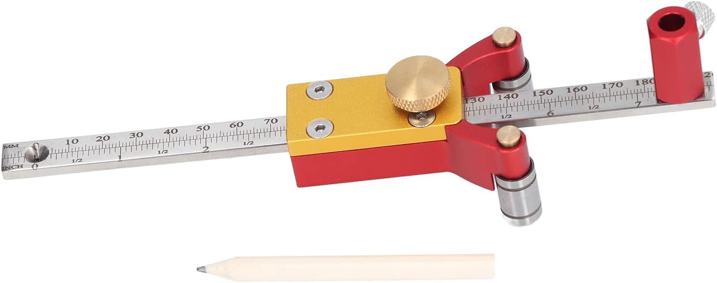 Wheel Marking Sliding Wood Scribe Tool DIY Parallel Linear Arc Drawing Height Measurement