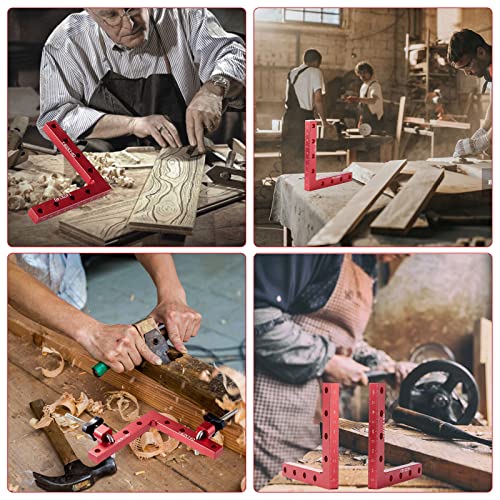 90 Degree Positioning Squares Right Angle Clamps, 4 Pack 5.5" X 5.5"(14 X 14Cm) Aluminum Alloy Clamping Squares For Woodworking,Corner Clamps For Woodworking Cabinets Drawers Picture Frame Box #TOP4