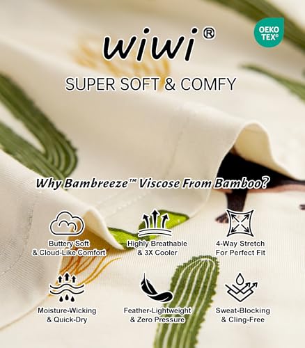 Image of WiWi Viscose from Bamboo Women's Pajamas Set Super Soft Button Down Top and Pants Sleepwear Cooling Pjs S-3X