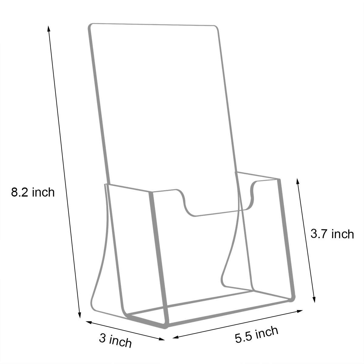 NIUBEE - Porta brochure in acrilico di alta qualità, larghezza 5,5 cm