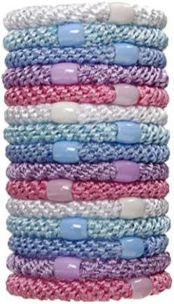 L. Erickson Grab & Go Ponytail Holders, Pastel, Set of Fifteen - Exceptionally Secure with Gentle Hold