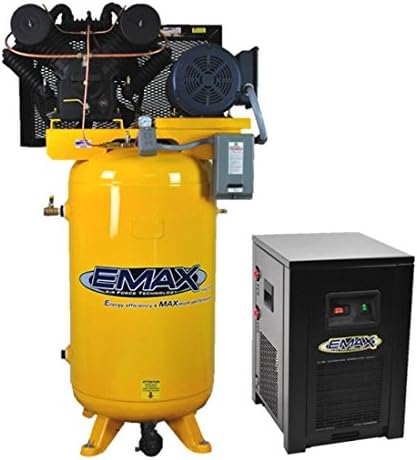 7.5 HP Air Compressor Package with 30 CFM Air Dryer, 1 PH, 80 Gallon, Industrial Plus Series, Model EP07V080V1PKG by EMAX Compressor