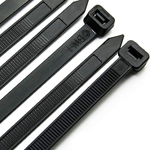 Cable Zip Ties Heavy Duty 12 Inch, Ultra Strong Plastic Wire Ties with 120 Pounds Tensile Strength, 100 Pieces, Nylon Tie Wraps with 0.3 Inch Width in Black & White, Indoor and Outdoor UV Resistant