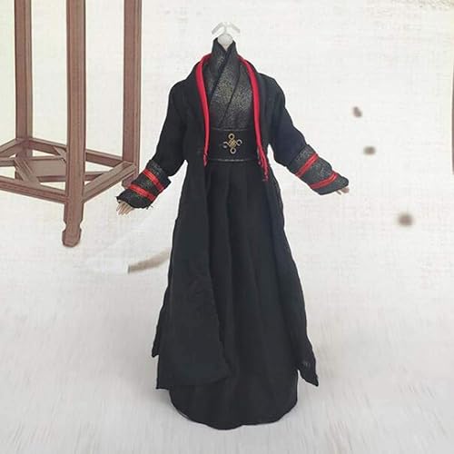 Miniatura 2 de Panda Legends Ropa de muñeca espadachina negra hecha a mano, estilo chino, disfraz antiguo, vestido de muñeca para muñeca de 11.5 pulgadas