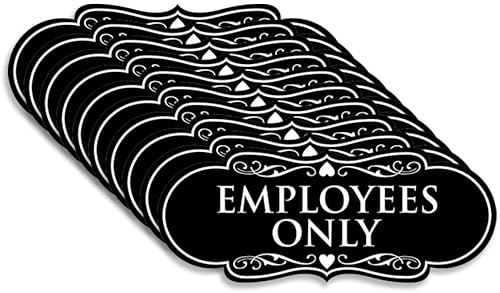 Vista 74 de Designer EMPLOYEES ONLY Letrero Fácil instalación Señales de oficina o negocio Seguridad en el lugar de trabajo, negro, mediano (1 unidad)