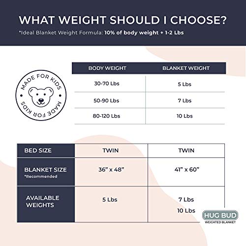 Kids Weighted Blanket - 41" X 60" - 10-Lbs - No Cover Required - Throw/Twin Size Comforter - For 80-120-Lb Toddler - Premium Glass Beads - Calming Stimulation Sensory Relaxation - Minky Navy Blue #TOP4