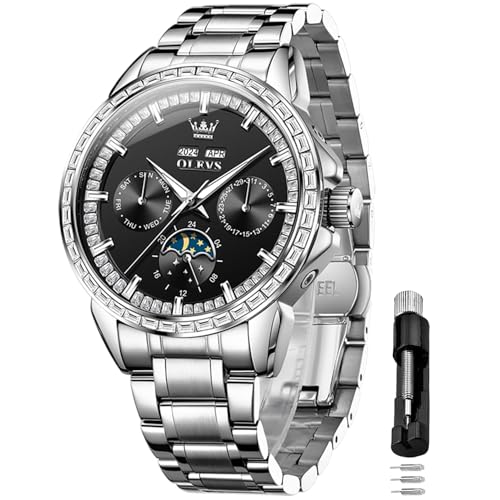 Image of OLEVS Automatic Watches for Men 43MM Skeleton Large Dial 3Hand Self Winding Watch Stainless Steel Dress Luxury Mechanical Waterproof Luminous Wirst Watch Gift