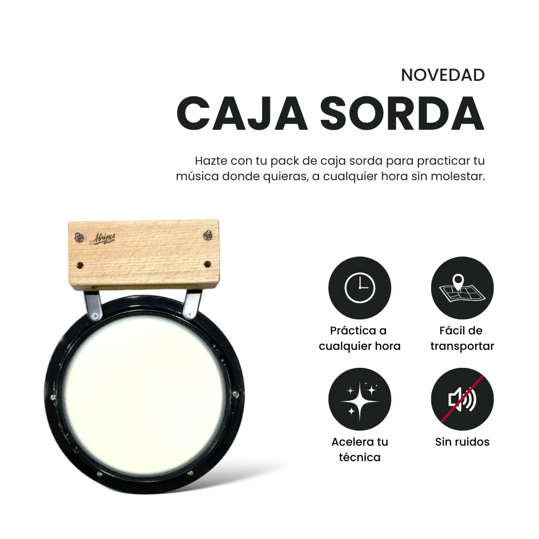 Caja Sorda + Caja China con Sordina y Baquetas Personalizadas – Ideal para Entrenamiento Silencioso de Batería y Percusión, Práctica sin Ruido para Músicos, Bandas de Semana Santa y Estudiantes
