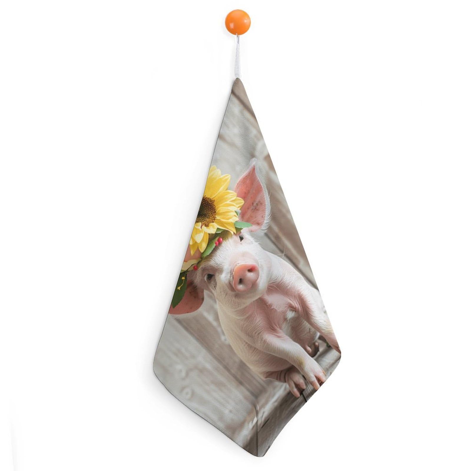 TXFBTRFSA Funny Pigs Farm Animal Hand Towels with Hanging Loop Kitchen Towel Handkerchiefs Cleaning Cloths