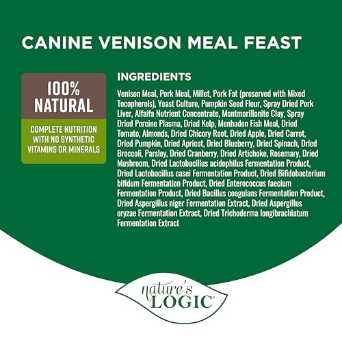 Image of NATURE'S LOGIC Dry Dog Food - Venison Meal Feast Dry Kibble, 13 lb