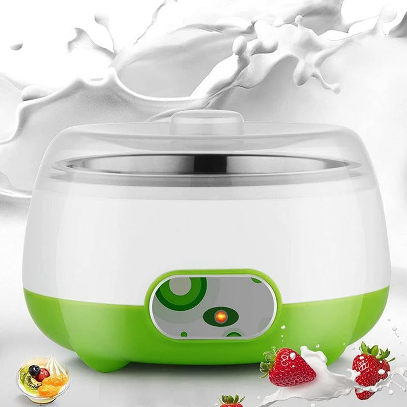 Yogurt Maker Machine, Stainless Steel Inner Container Electric Yogurt Maker, Yogurt Maker for Home Kitchen Plastic and Stainless Steel 1 Liter Atomatic Yogurt Maker Lid-image-6