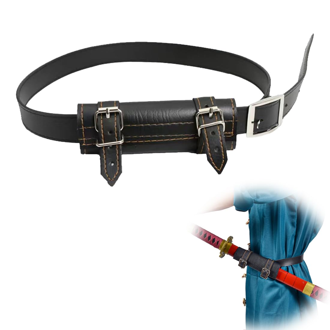 WIYETY Katana Porte-épée, Sac à Dos Pour 2 Katanas, Port Confortable, Parfait Cosplay Et Amoureux De Samouraï, Accessoire D'imitation, Accessoire De Samouraï De Qualité Supérieure
