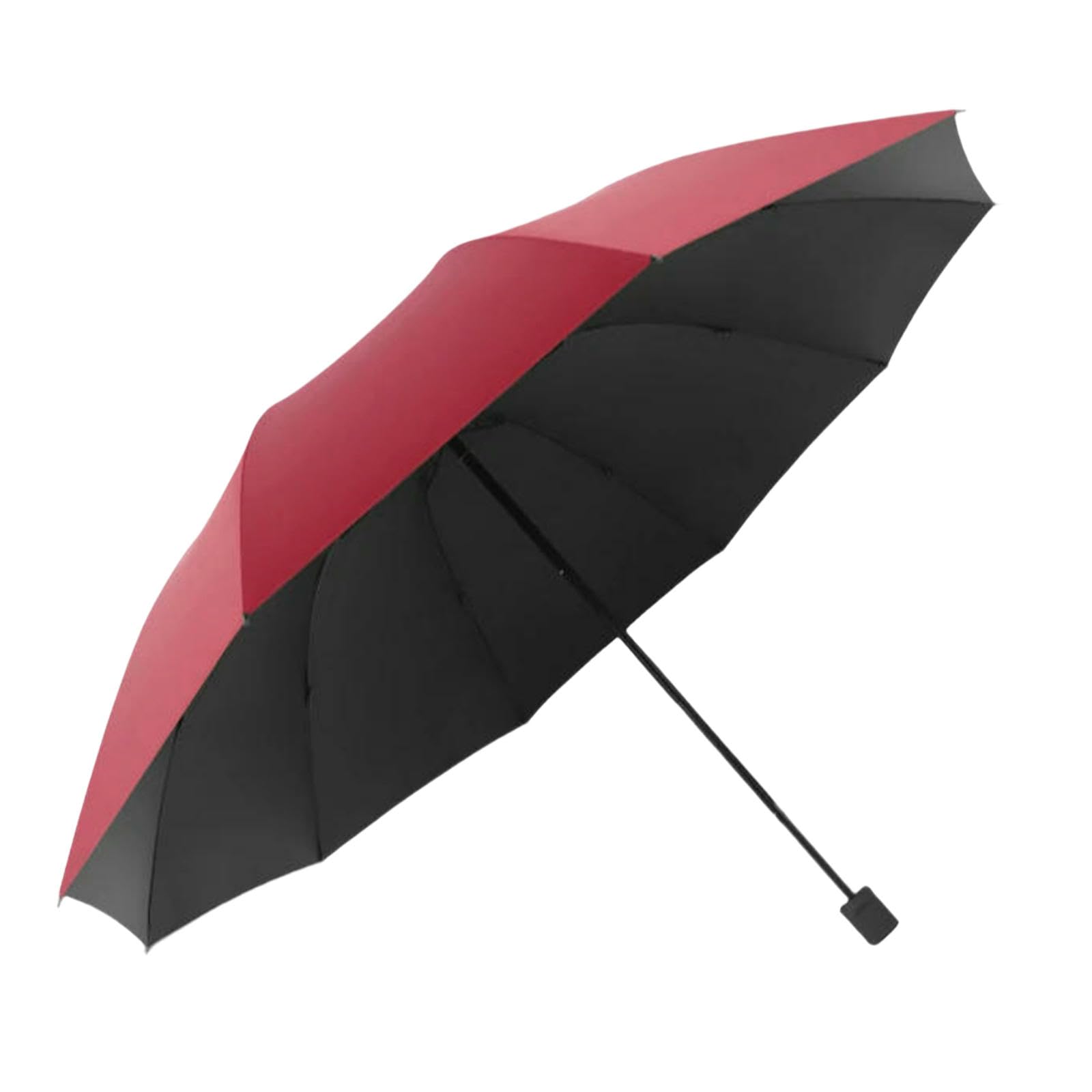 Ymkjzlbd Women's Red Umbrellas Super Large Folding Umbrella Rain Windproof Sunny And Rainy Male Double Whole Family Umbrellas-Wine