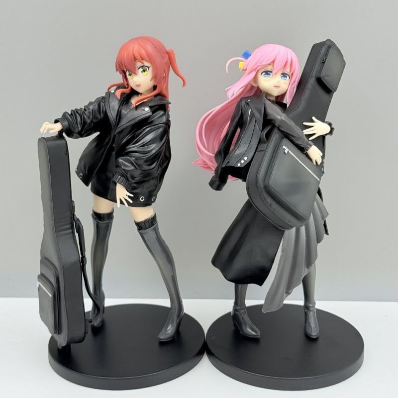 Image of Hitori Gotoh Bocchi The Rock Standing Guitar Bag Pose Anime Action Figure | 19cm Bocchi Figurine with School Outfit & Guitar Case for Table, Desk & Shelf Decor | Gift for Anime Fans