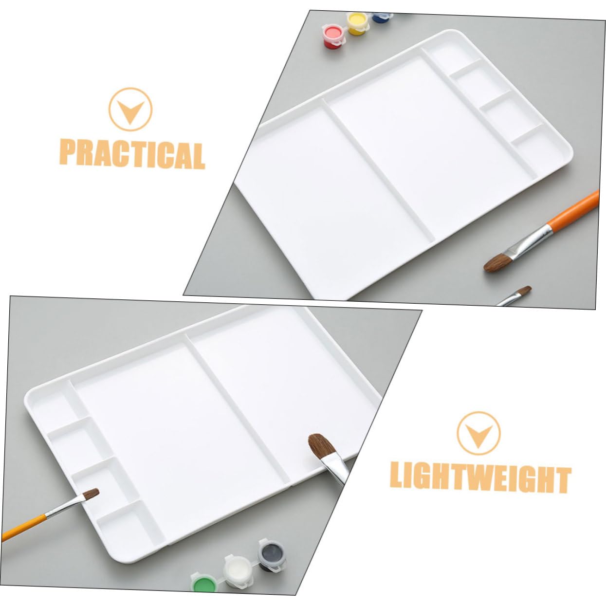 Palette de Peinture Carrée Multi-grilles en PP pour Peintres Étudiants