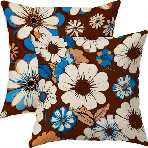 Housse coussin 75x75cm vintage en lin de qualité pour décorer votre salon