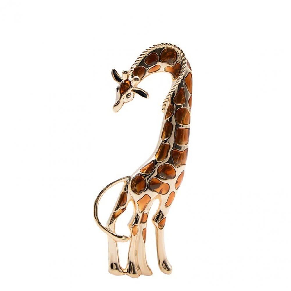 Fituenly Women's Brown Giraffe Lapel Pin Cute Alloy Plating Animal Brooch Jewelry Accessories For Girls