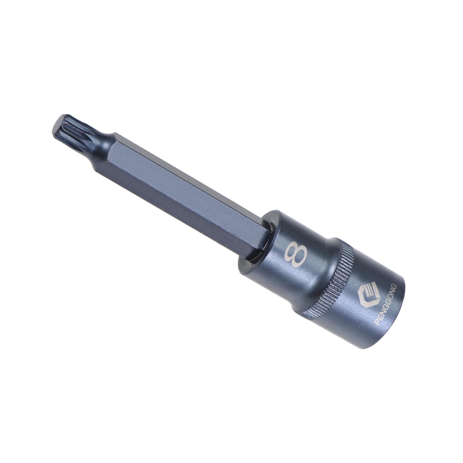 CoCud Triple Square Spline Bit Socket, M8 Bit 1/2" Drive 4" Length, Star S2 Alloy Steel Cr-V Socket Blue