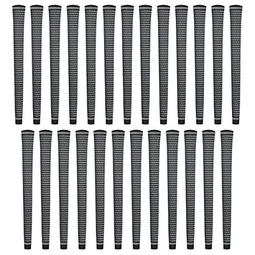 Karma Revolution Black/White Midsize (+1/32") Golf Grips, 25 Piece Bundle #TOP18