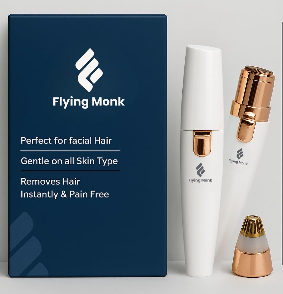 Flying monk 2 in 1 Lipstick Shape Electronic Facial Hair Eyebrow Hair Remover Shaver Waxing For Women- Rechargeable With USB Cable (White)-image-28