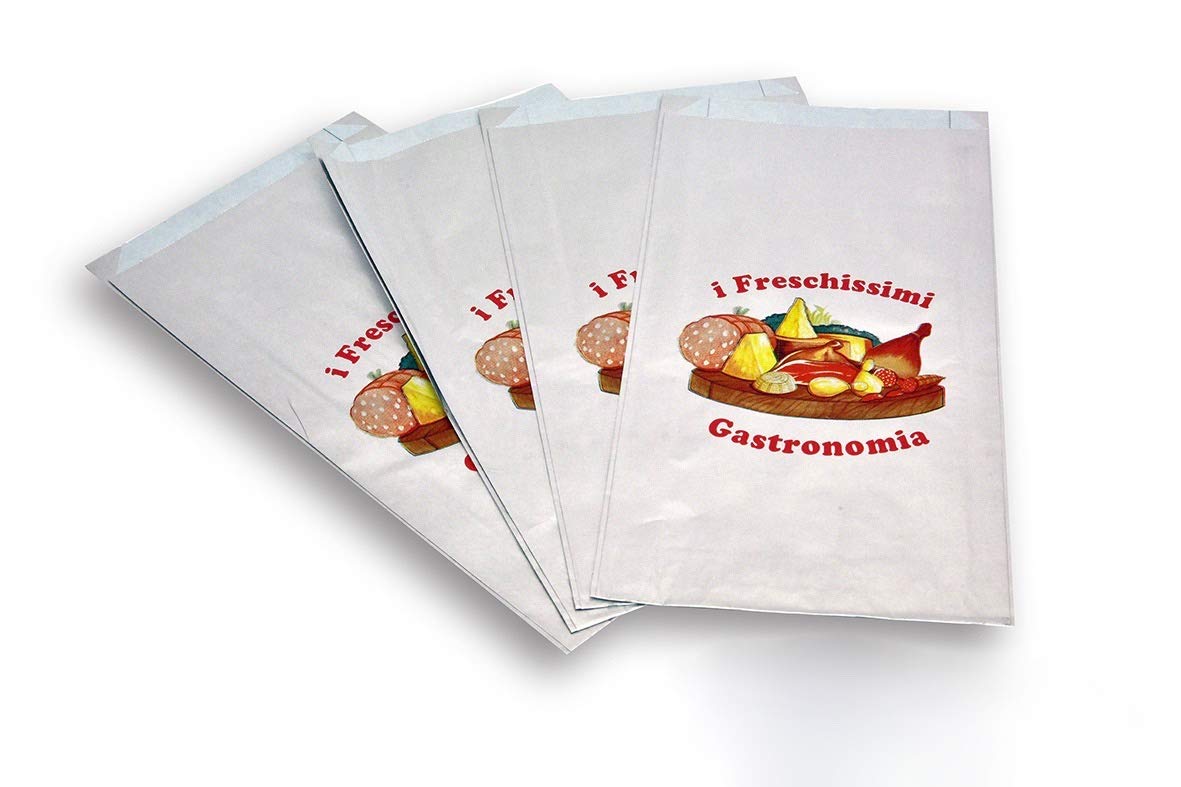 Sacchetti Salvafreschezza - Scatola da 1000 pezzi in formato cm. 19 (+ 4,5)  x 35 - Buste salva freschezza stampate con logo �I freschissimi -  Gastronomia� : Amazon.it: Casa e cucina