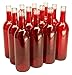 North Mountain Supply 750ml Glass Bordeaux Wine Bottle Flat-Bottomed Cork Finish - Case of 12 - Red