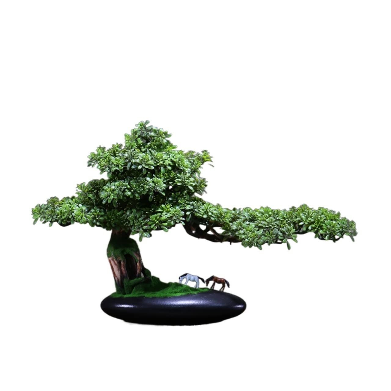 YXWYXWA Artificial Bonsai Tree Bonsai Decoración de Plantas Falsas realistas Artificial Enbonsi Bonsai Árbol con Figura de Ponis de 19 Pulgadas de Altura con Maceta para decoración, Pantalla de