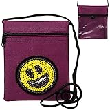 das große Fach ist mit stabilem Reißverschluß verschließbar / ___ auf der Rückseite ist ein durchsichtiges FOLIEN Fach, welches man mit einem Druckknopf schließen kann ( z.B. als Hülle für die Monatskarte / Buskarte / Busfahrkarte / Bahnkarte / Ticket & Reisepass / als sicherer Geldbeutel für Fernreisen )