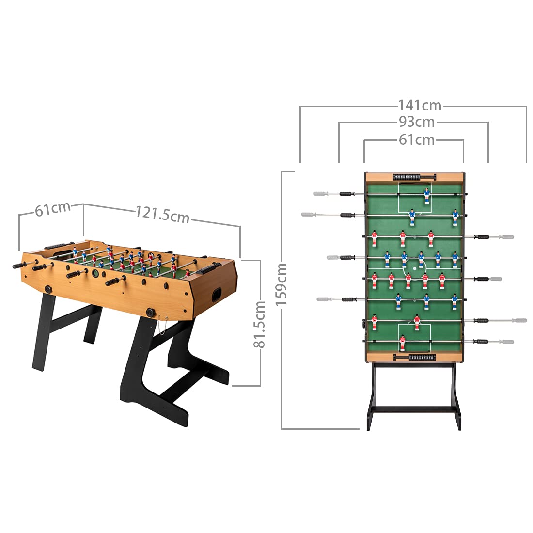 U/N Table Pliante avec Tiges Telescopiques de Baby-Foot 4ft