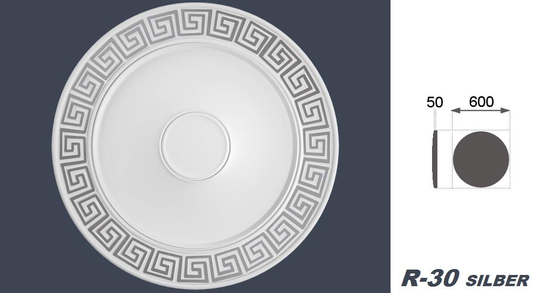 1 Rosette Rosone a Stucco Decorazione Coperta Parete Ø60cm, R-30 Oro