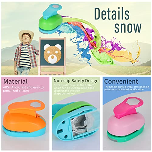 Tech-P Set Of 3Pcs (2 Inch+1.5 Inch+1Inch) Craft Punch Set Paper Punch Paper Punch Tool Eva Punches For Making Arts Crafts Projects Cards Scrapbooking Garland Hanging Decorations (Hexagon) #TOP2