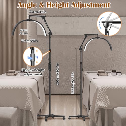 Lampe de cils pliable esthéticienne avec support smartphone et roues intégrées - 3