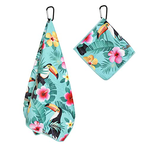 Playing It Forward Toucan Bahamas Golf Towel With Clip For Women And Men, Microfiber Waffle And Ball Towels, Set Of 2 #TOP1
