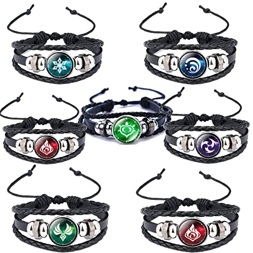 Anime-Armband, Orangeone 7 Stück Unisex Armband, God's Eye Armband Zubehör Element verstellbares Edelsteinarmband, Geburtstagsgeschenk des Freundes, Karnevalsgeschenk Cover