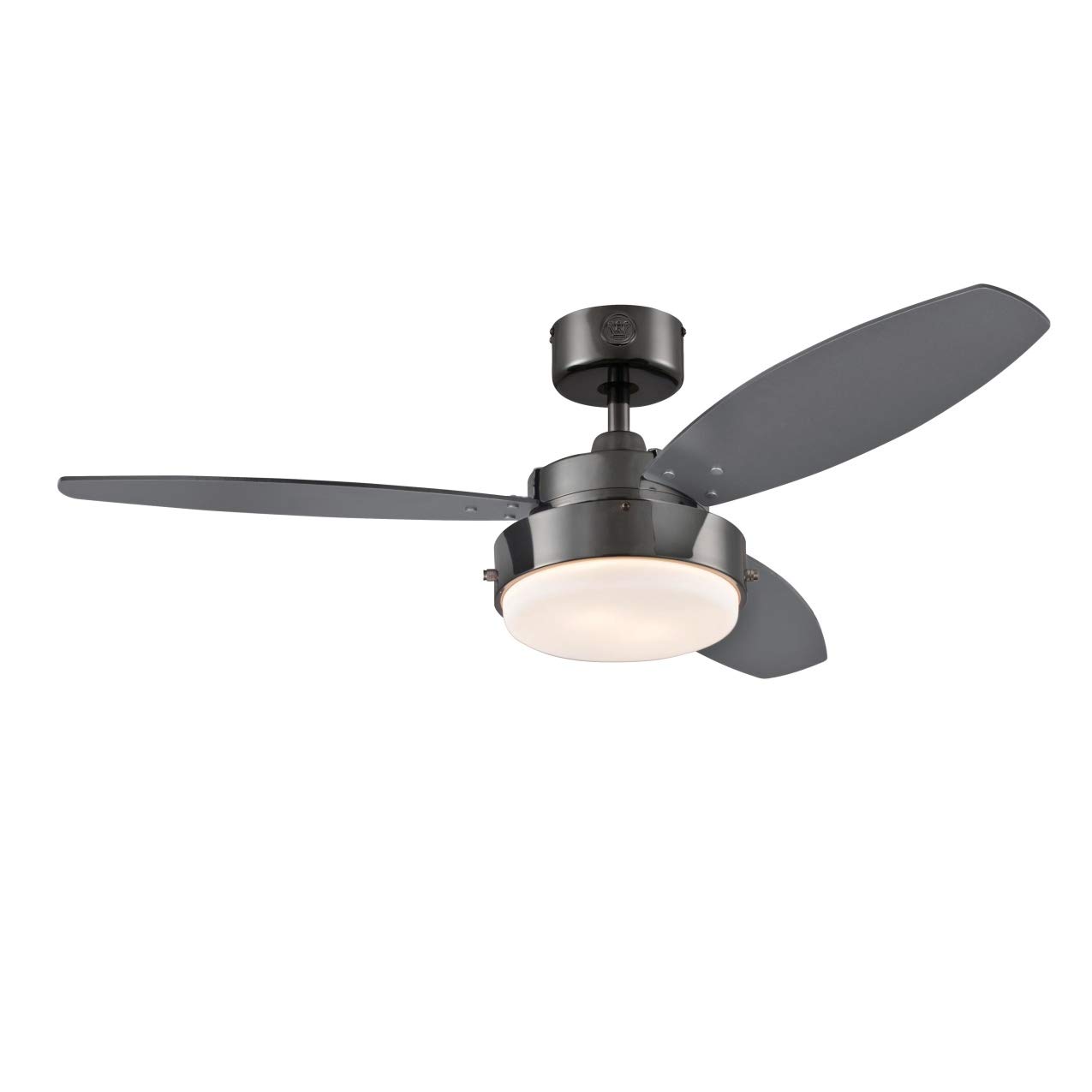 Westinghouse Lighting 73058 Alloy, moderne plafondventilator van 105 cm, met verlichting, uitvoering in wit met opaalmelkglas