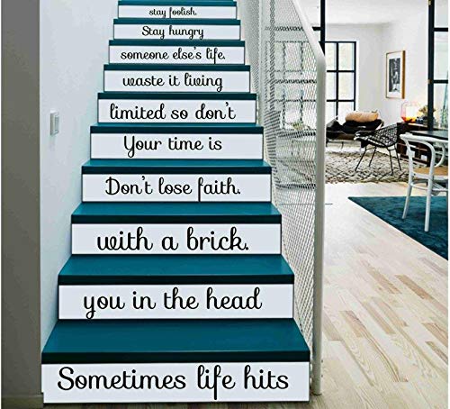 CVANU Letters Wall Decor Stickers Stair Decals Quotes Stairway Decals Quote Steps Vinyl Stickers Lettering Family Staircase Decal Black (Stairs-29) (B07VMGMSCV) Amazon Price History, Amazon Price Tracker