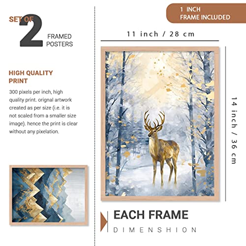 Image of kotart Aesthetic Modern Wall Decor Paintings with Frame for Home Decoration - Painting for Living Room Bedroom - Painting for Wall Decoration (14 x 18 inch) Set of 4 (Classic Wall Painting, 15)