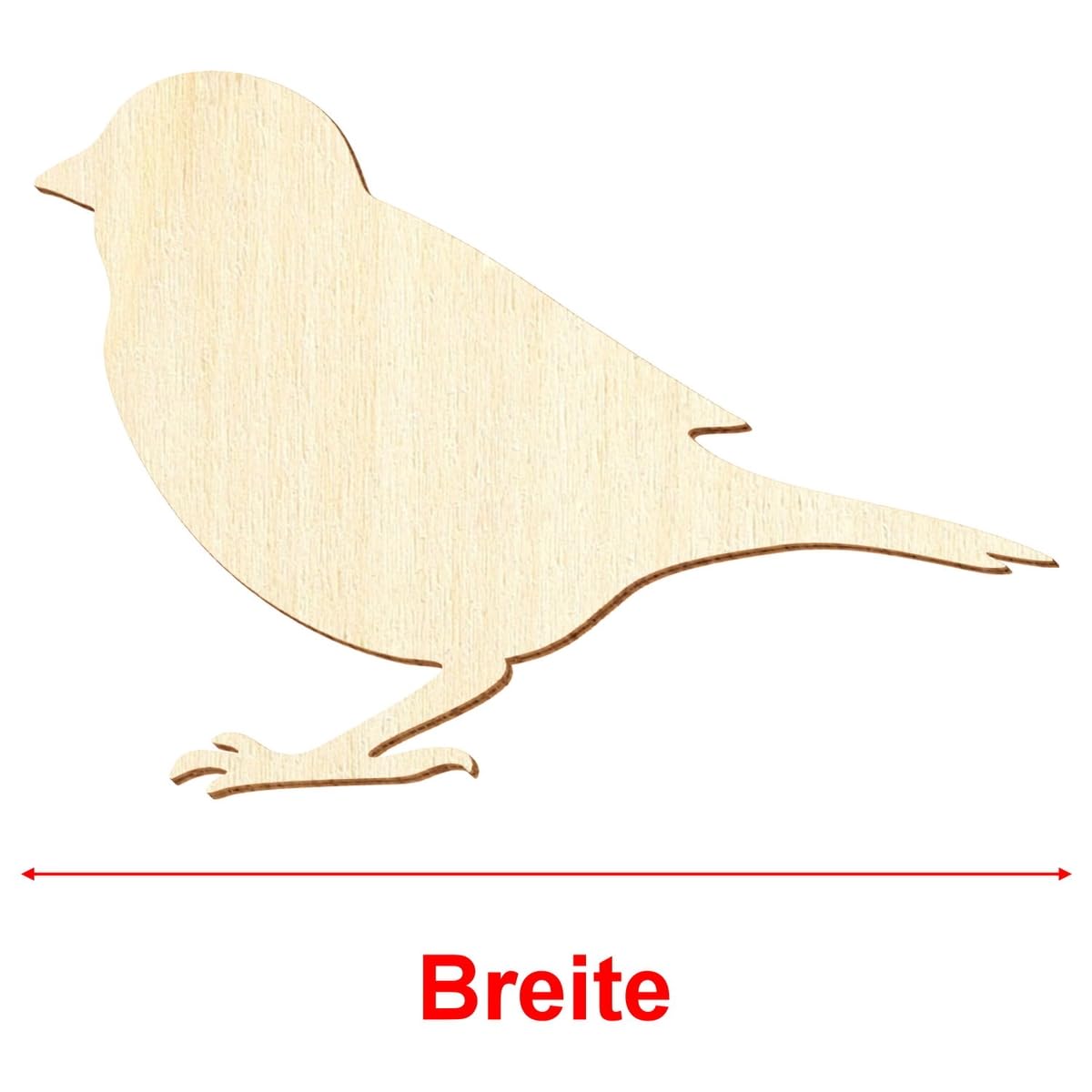 Holz Spatz - Deko Basteln 3-50cm, Größe:6cm, Pack mit:25 Stück