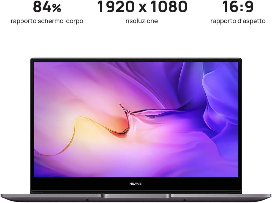 HUAWEI MateBook D 14 Laptop, FullView Comfort Occhi da 14 pollici Ultrabook Notebook PC Portatile, Intel Core i7 di 11a generazione, Wi-Fi 6, RAM 16GB, 512GB SSD, Windows 11, Italiano, Space Gray HUAWEI MateBook D 14 Laptop, FullView Comfort Occhi da 14 pollici Ultrabook Notebook PC Portatile, Intel Core i7 di 11a generazione, Wi-Fi 6, RAM 16GB, 512GB SSD, Windows 11, Italiano, Space Gray
