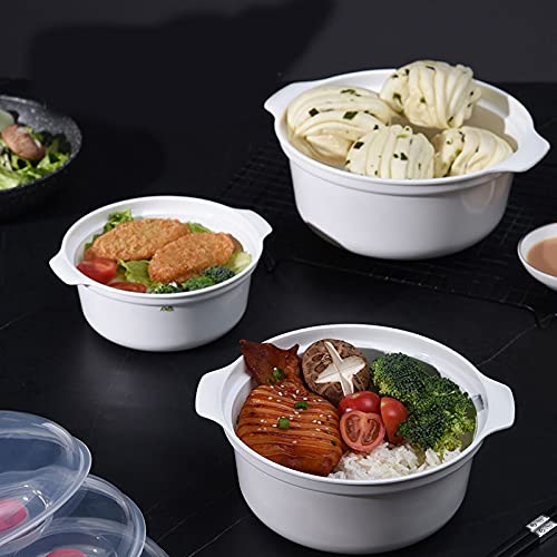 Contenitore per il pranzo, 3 pezzi, in plastica, per alimenti freschi, con coperchio ermetico, da meno 20 ℃ a 120 ℃, può essere riscaldato nel forno a microonde