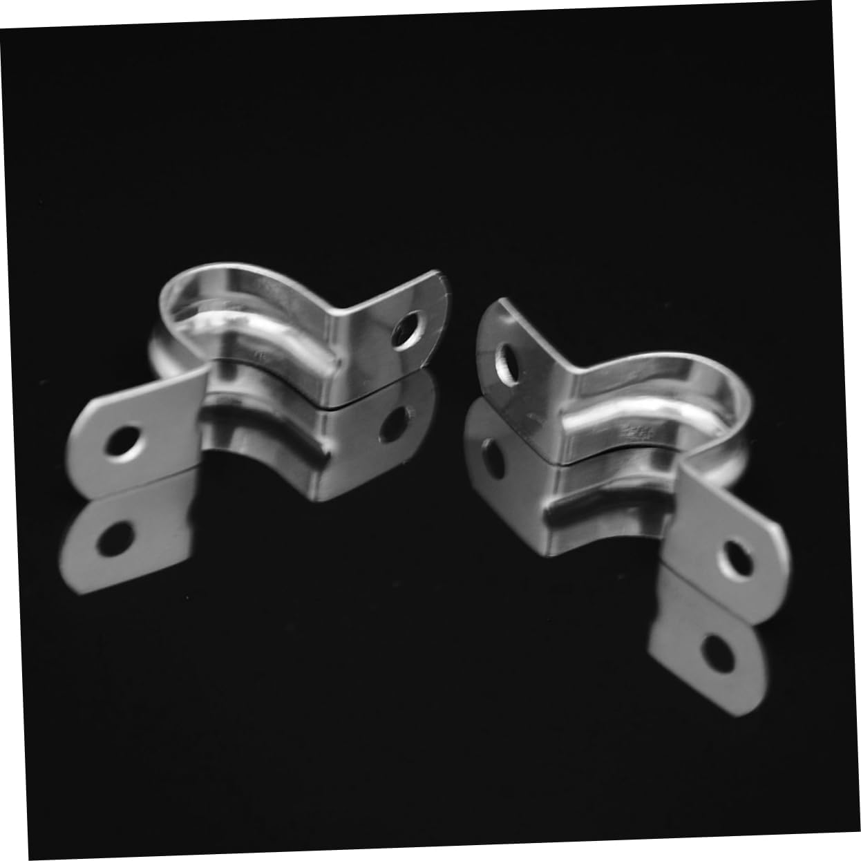 MERRYHAPY 10Pcs Stainless Steel Pipe Strap Clamps U Shaped Tube Clips for Ducting Garden Hose Quick Connect Durable Easy Installation Brackets for Plumber Water Pipe Support