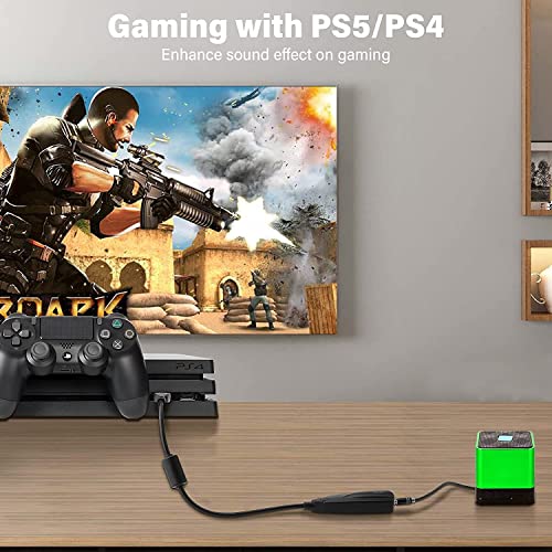 Image of 5HV2 USB External Sound Card Audio Adapter | Meshiv Virtual 7.1 Channel Surround Sound | USB to 3.5mm Audio Jack Converter | Compatible with PC, Laptop, Windows, Mac | Plug & Play