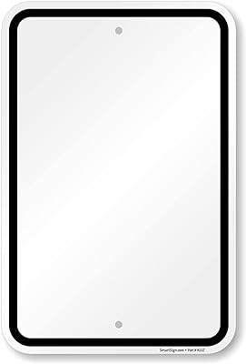 SmartSign 18 x 12 inch “Blank Bordered Parking†Metal Sign, 120 mil Aluminum Composite (ACM), Engineer Grade Reflective Material, Black and White