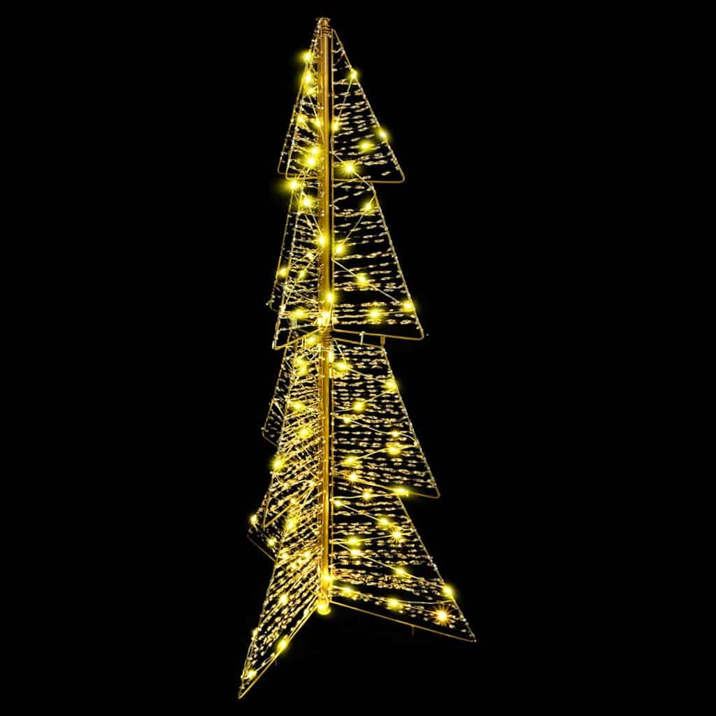 Choinka 120 cm z 100 diodami LED, ciepła biel, materiał PET, zasilanie USB, nowoczesna, do użytku wewnątrz i na zewnątrz, dekoracyjna ozdoba choinkowa, oświetlenie świąteczne, trwałe