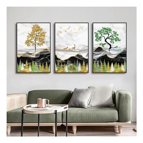 Affiche montagne et arbre triptyque pour creer un salon cosy nature