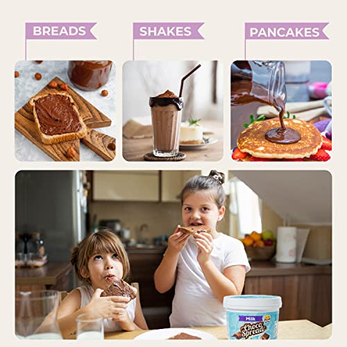 Image of Pure Temptation Chocolate Spread with Cocoa (1 Kg) | Milk Chocolate Cream for Bread, Smoothies, Fudge, Cakes, Choco Shakes, Sandwich, Roti, Fruits & Perfect for Breakfast | 100% Vegetarian, Protein-Rich | Pack of 1