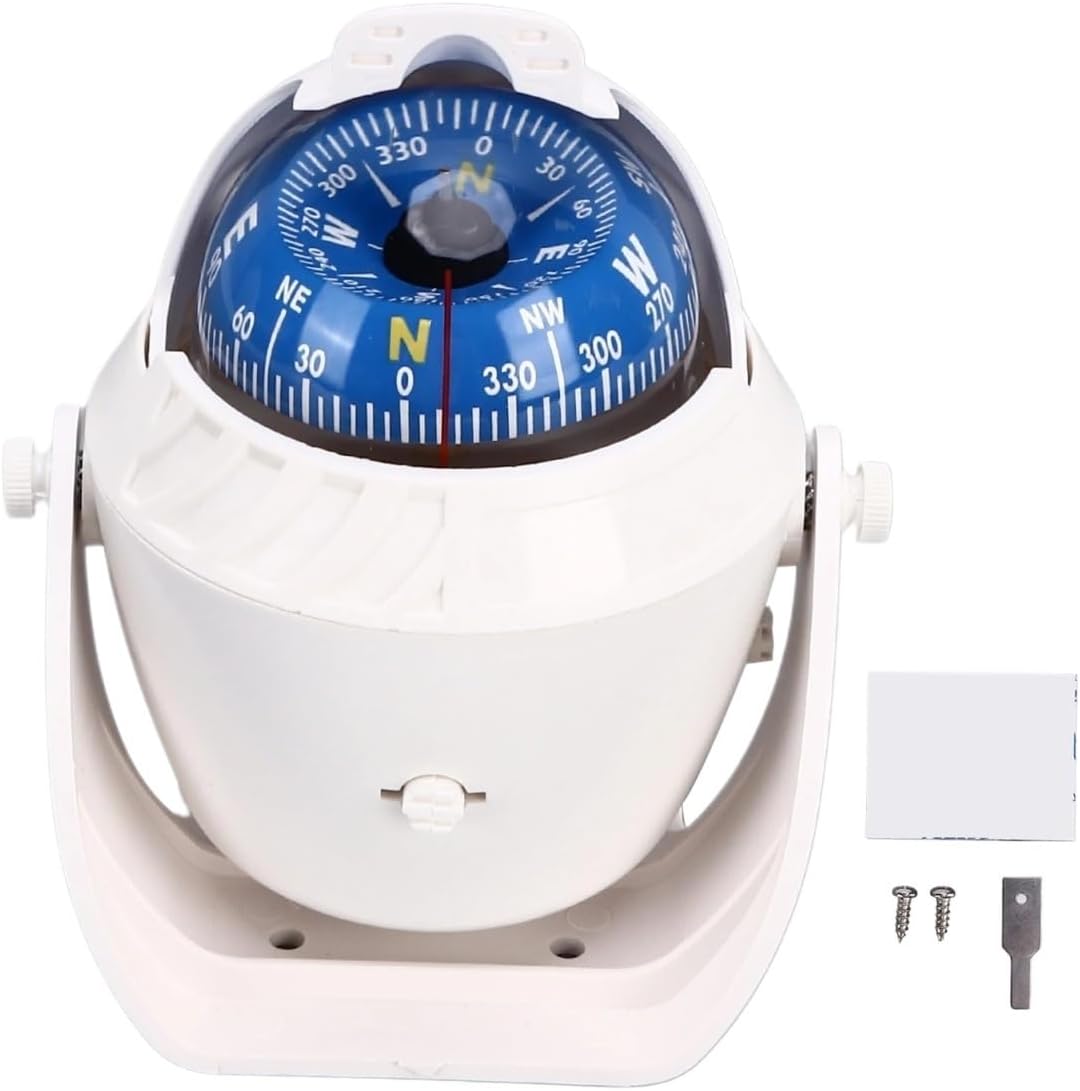 Marine Boat Navigation Compass Magnetic Declination Adjustment Night Lighting Dash Mount for Cars Ships Caravans
