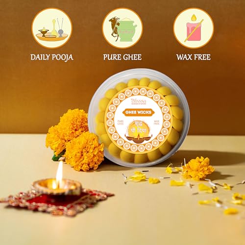 Pure Ghee Diya Mechas para Pooja Paquete 100 Unidades miniatura 2