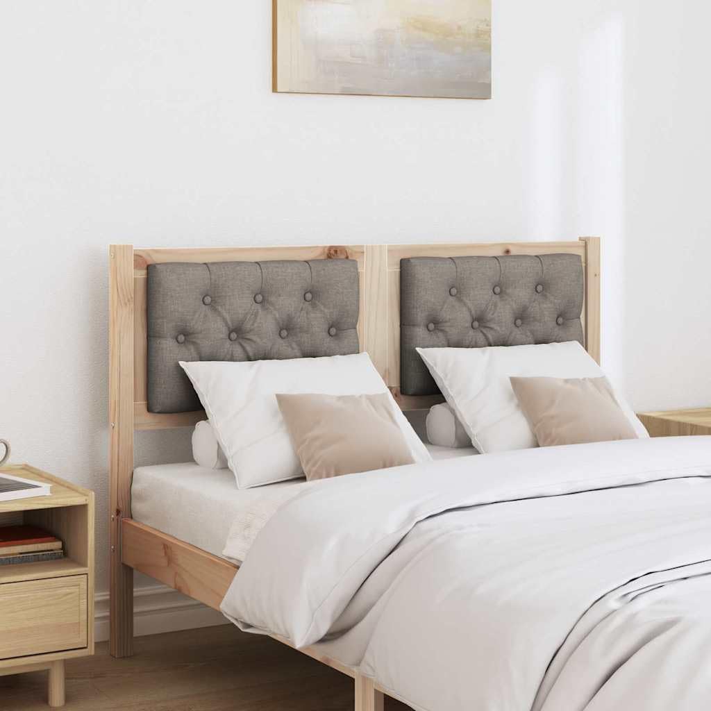 Zagłówek 120 cm, lite drewno sosnowe, brązowo-taupe, nowoczesny design, oddychający materiał, trwały, łatwy montaż, do sypialni, salonu