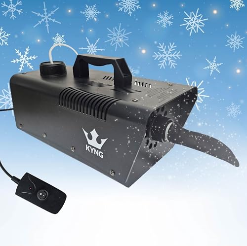 kyng snow machine 650w wired remote snow maker snowflake maker for dj parties christmas holidays parties